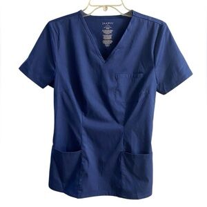 Jaanuu Women's Navy Blue V-Neck Top small NWT